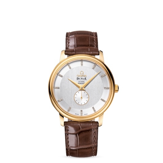 Omega 4613.35.02 : De Ville  Prestige Co-Axial 39 Small Seconds Yelllow Gold / Silver Diamond