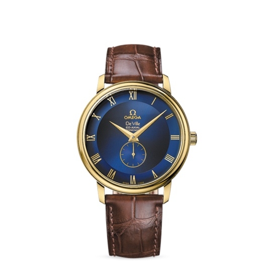Omega 4613.80.02 : De Ville Prestige Co-Axial 39 Small Seconds Yellow Gold / Blue