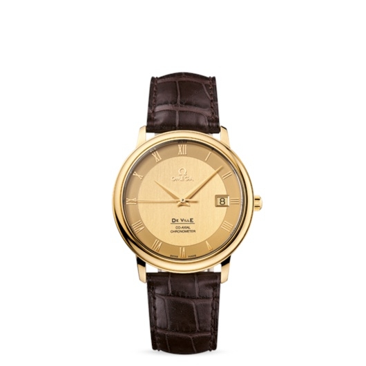 Omega 4617.11.02 : De Ville Prestige Co-Axial 36.5 Yellow Gold / Champagne