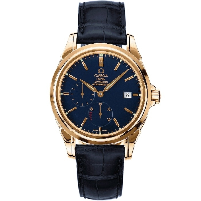 Omega 4632.80.33 : De Ville Co-Axial 38.7 Power Reserve Yellow Gold / Blue