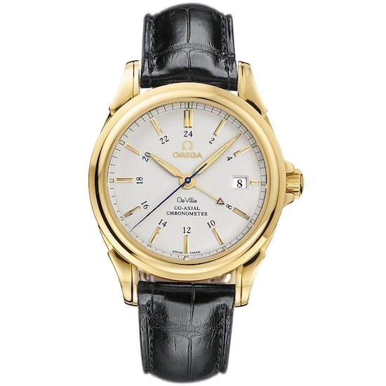 Omega 4633.31.31 : De Ville Co-Axial 38.7 GMT Yellow Gold / White