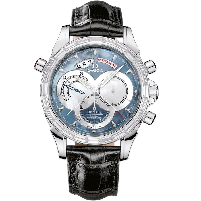 Omega 4642.72.31 : De Ville Co-Axial 41 Chronoscope Rattrapante Platinum Baguette / MOP