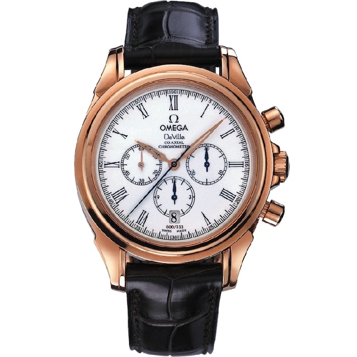 Omega 4643.20.32 : De Ville Co-Axial 41 Chronograph Red Gold / White
