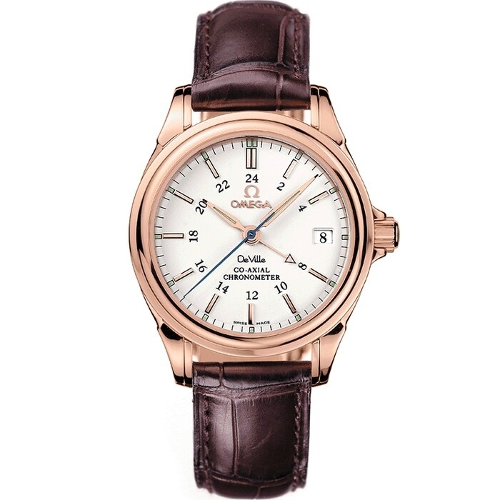 Omega 4662.20.32 : De Ville Co-Axial GMT 35 Red Gold / Silver