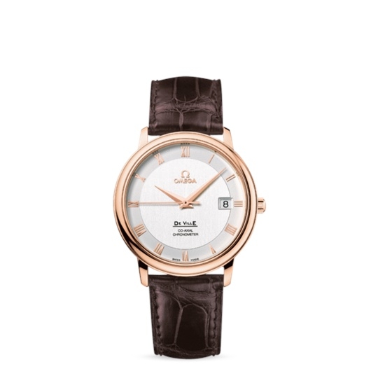 Omega 4678.31.02 : De Ville Prestige Co-Axial 36.5 Red Gold / Silver