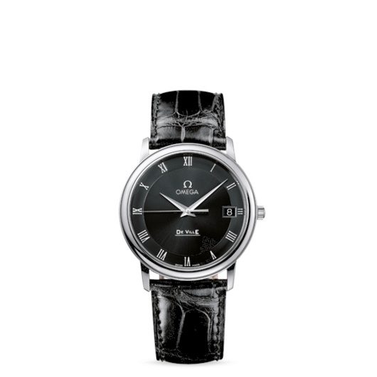 Omega 4810.52.01 : De Ville Prestige Quartz 34.4 Stainless Steel / Black