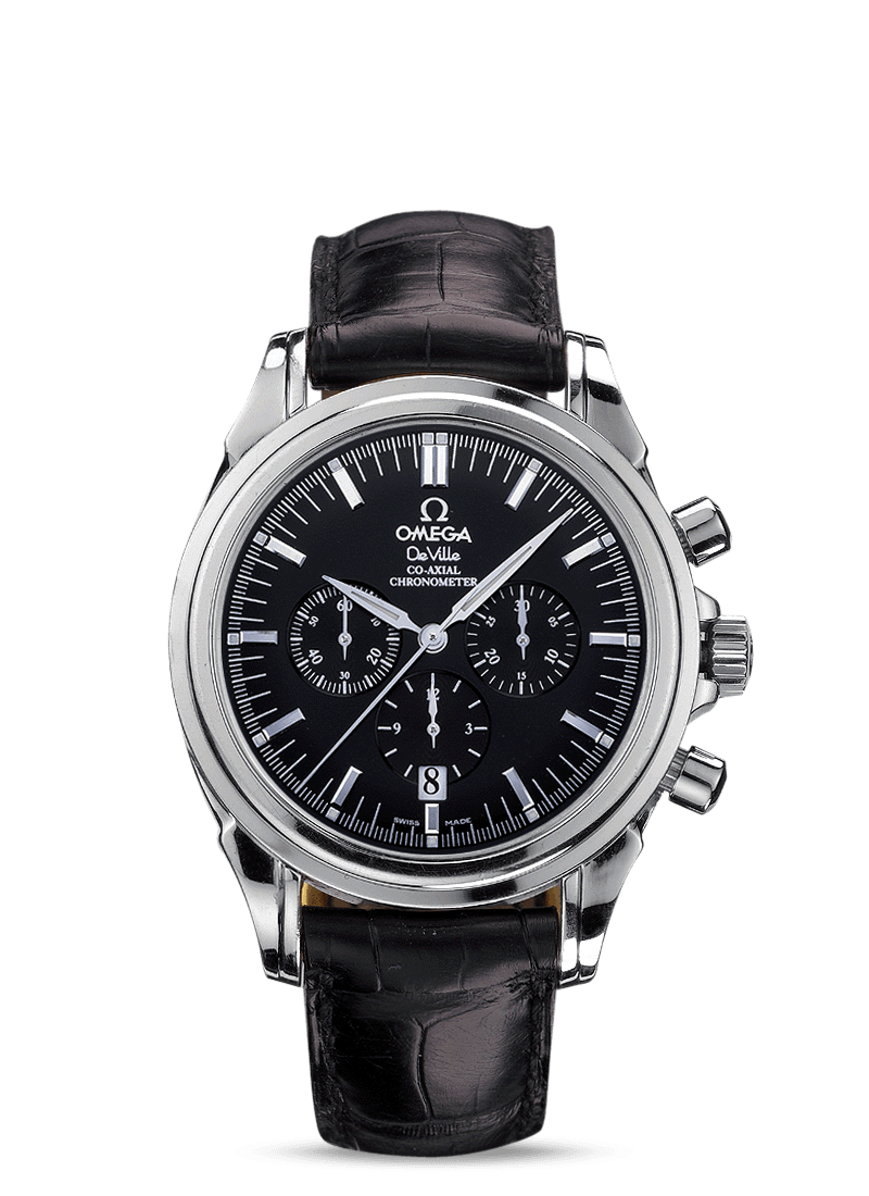 Omega 4841.50.31 : De Ville Co-Axial 41 Chronograph Stainless Steel / Black