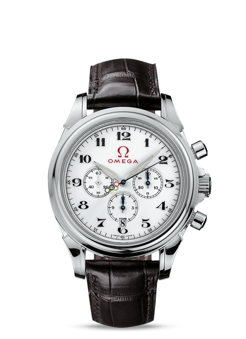 Omega 4846.20.32 : De Ville Co-Axial 41 Chronoscope Stainless Steel / White / Olympic Timeless