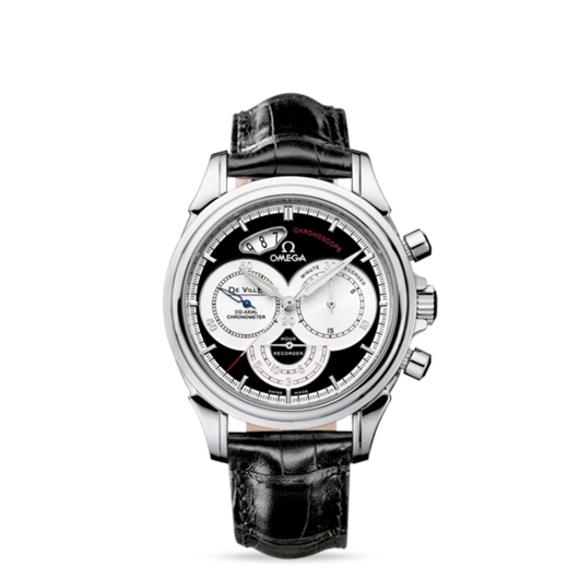 Omega 4850.50.31 : De Ville Co-Axial 41 Chronoscope Stainless Steel / Black