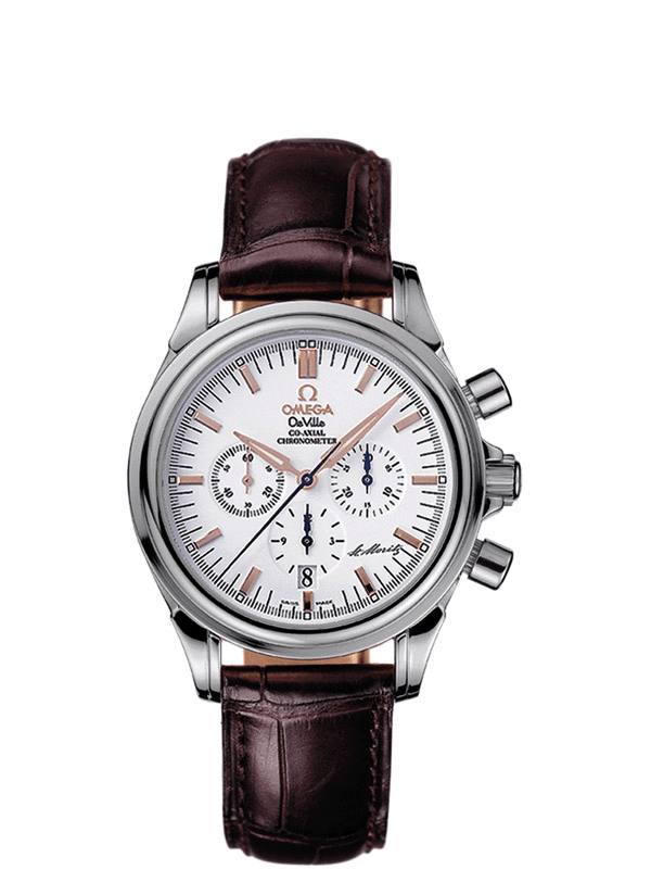 Omega 4873.20.32 : De Ville Co-Axial 35 Chronograph Stainless Steel / White / St. Moritz