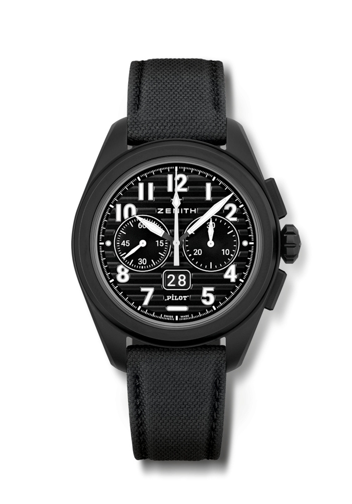 Zenith 49.4000.3652/21.I001 : PILOT Big Date Flyback Black Ceramic / Black