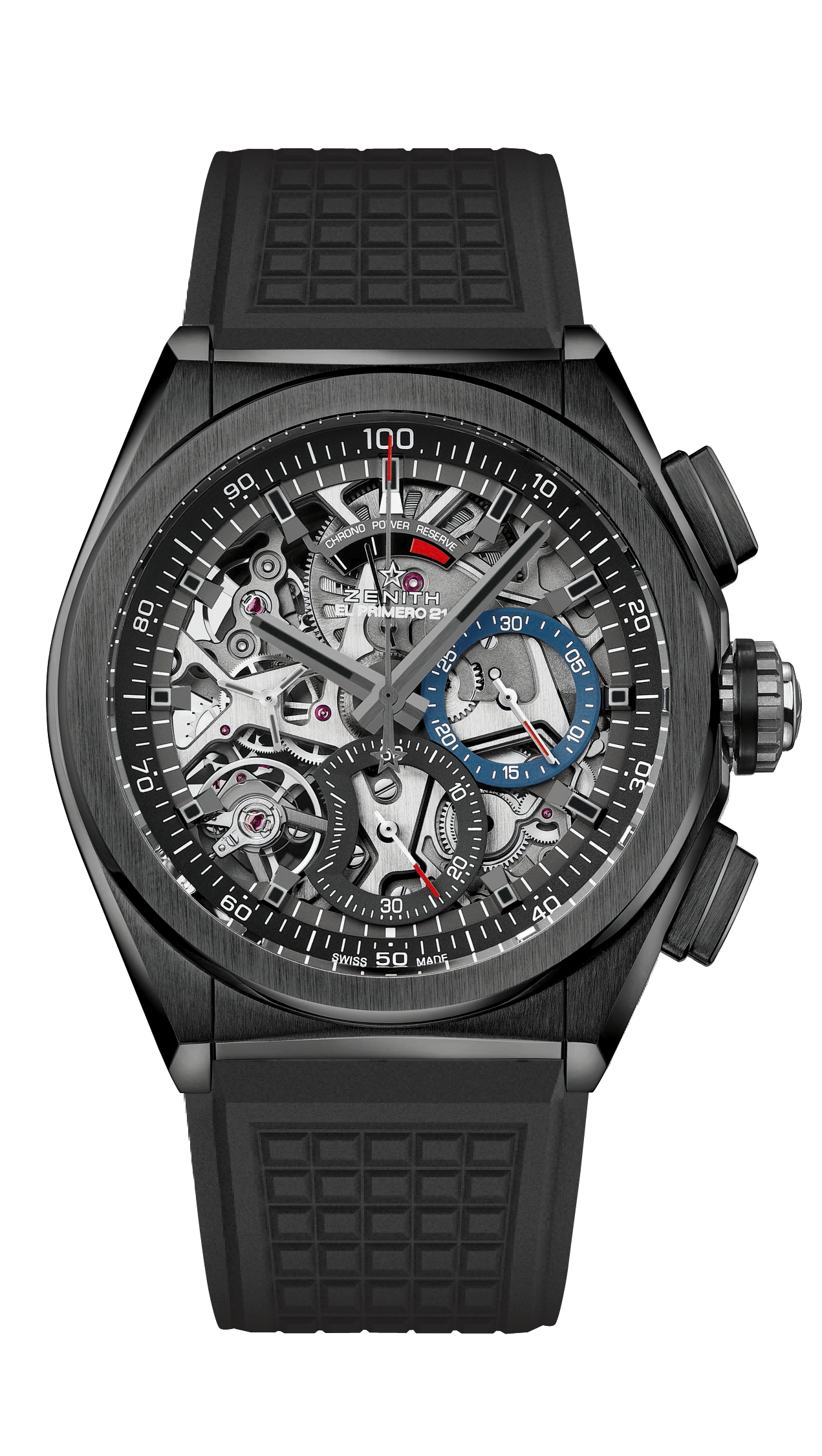 Zenith 49.9000.9004/78.R782 : Defy El Primero 21 Black Ceramic / Skeleton / Rubber