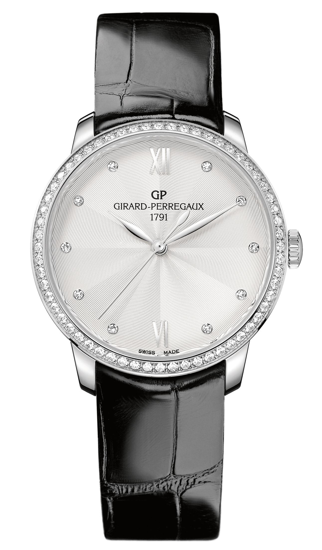 Girard-Perregaux 49523D11A171-CB6A : 1966 36mm Stainless Steel / Diamond / Silver / Alligator