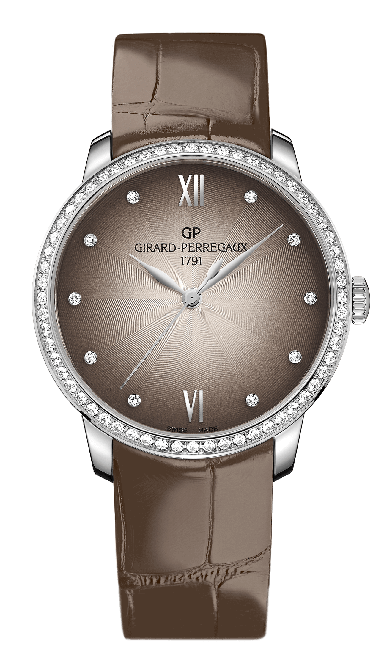Girard-Perregaux 49523D11A271-CKBA : 1966 36mm Stainless Steel / Diamond / Taupe / Alligator