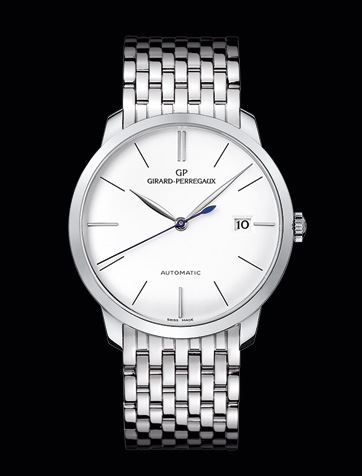 Girard-Perregaux 49525-53-131-53A : 1966 38 White Gold / Silver / Alligator