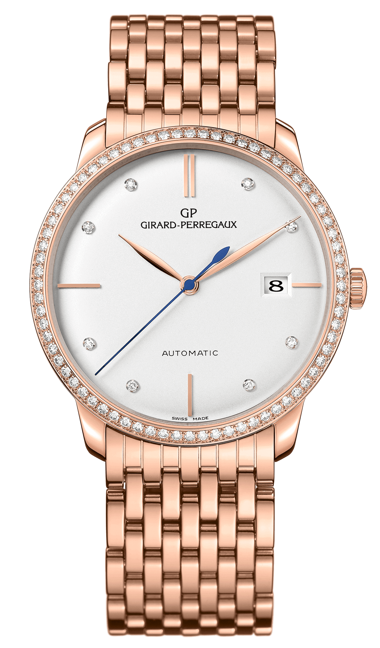 Girard-Perregaux 49525D52A1A1-52A : 1966 38 Pink Gold / Diamond / Silver / Bracelet