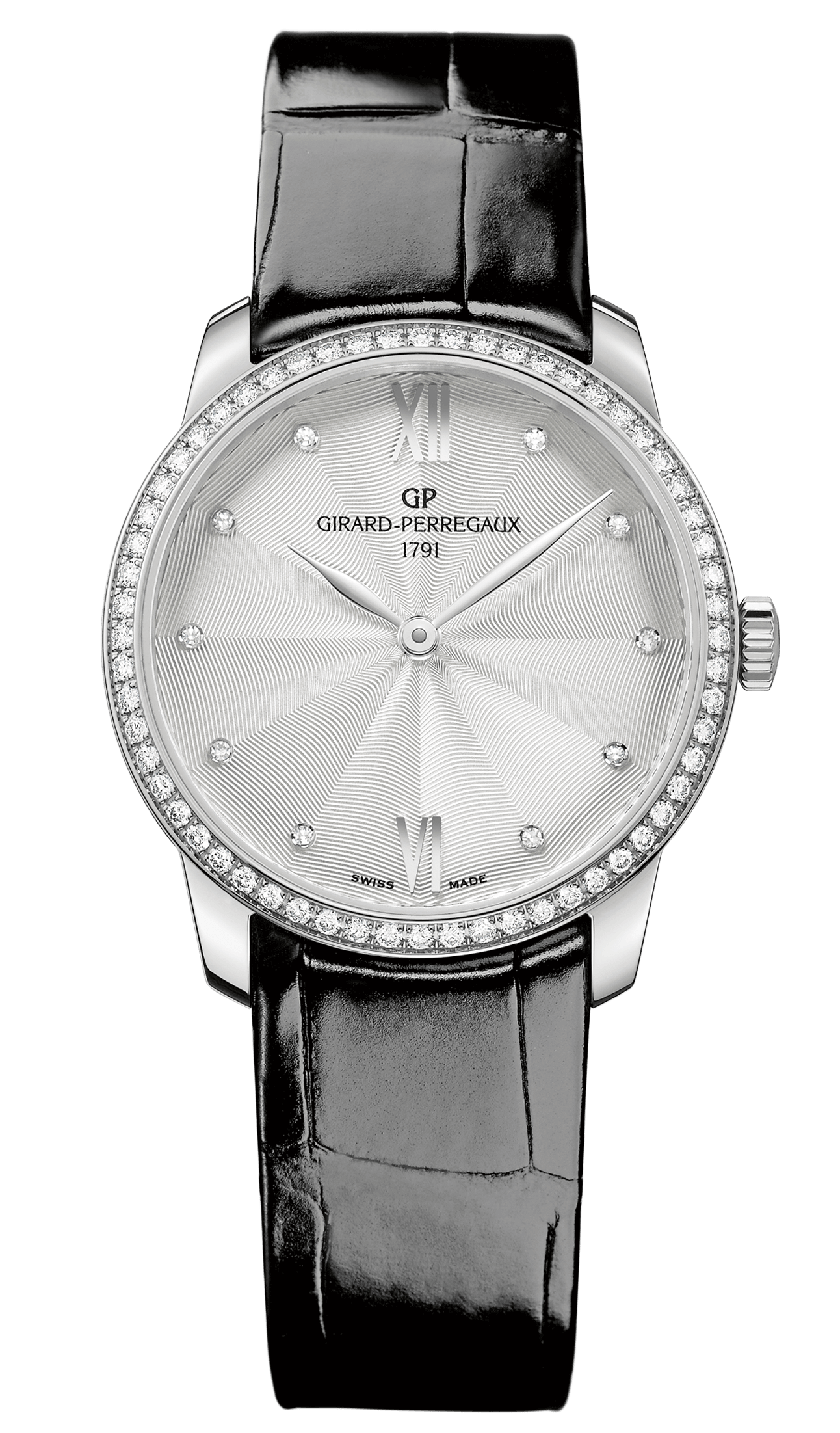 Girard-Perregaux 49528D11A172-CB6A : 1966 30mm Stainless Steel / Diamond / Silver / Alligator