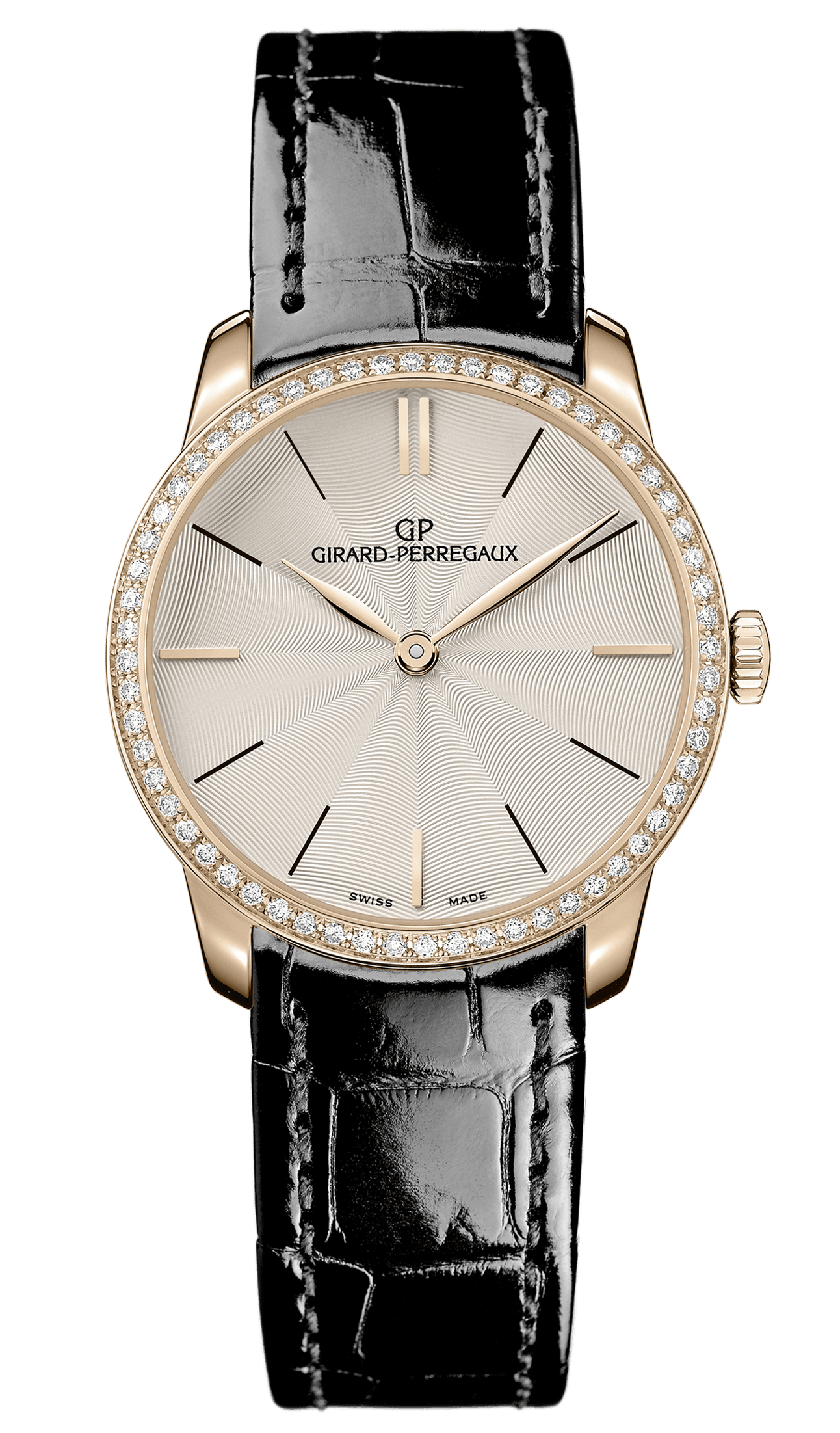 Girard-Perregaux 49528D52A131-CB6A : 1966 30mm Pink Gold / Diamond / Champagne / Alligator