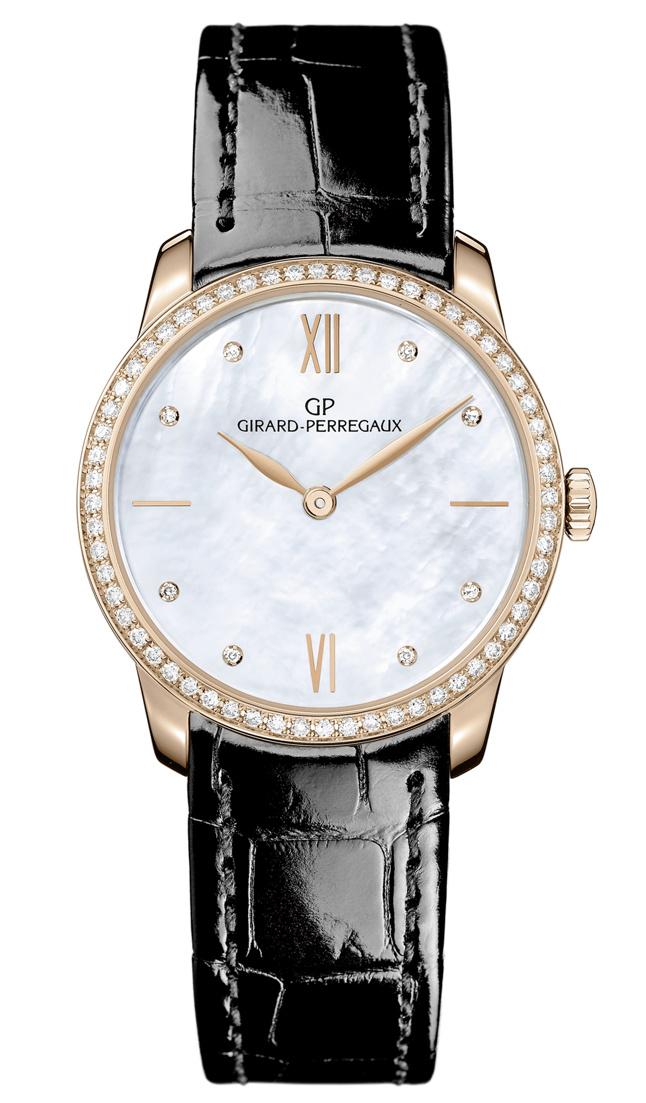 Girard-Perregaux 49528D52A771-CK6A : 1966 30mm Pink Gold / Diamond / MOP / Alligator