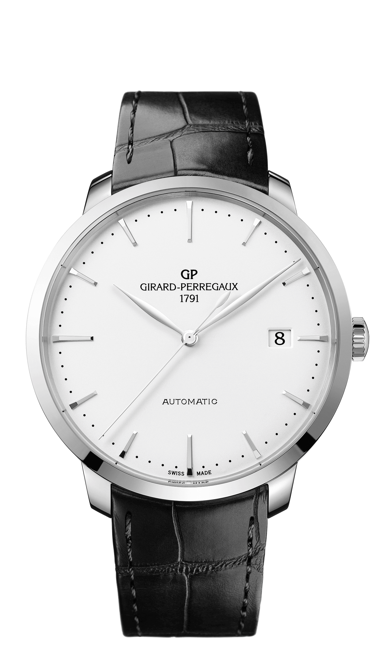 Girard-Perregaux 49551-11-132-BB60 : 1966 44 Stainless Steel Black Alligator Strap