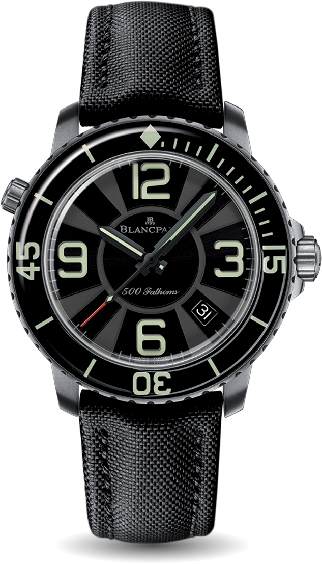 Blancpain 50015-12B30-52B : Fifty Fathoms 500 Fathoms Titanium / Black / Black Canvas