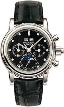 Patek Philippe 5004P-033 : Perpetual Calendar Split Seconds Chronograph 5004 Platinum / Black Diamond