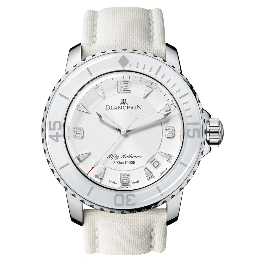Blancpain 5015-1127-52A : Fifty Fathoms Automatique Stainless Steel / White / White Canvas