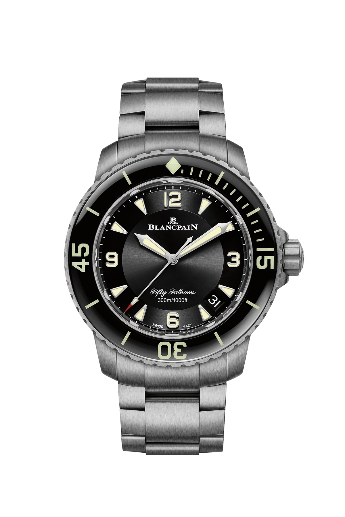 Blancpain 5015-12B30-98B : Fifty Fathoms Automatique Titanium / Black / Bracelet