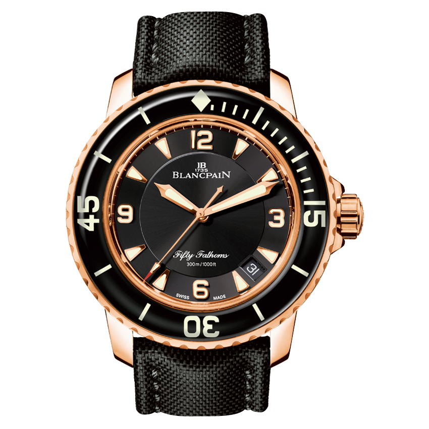 Blancpain 5015-3630-52 : Fifty Fathoms Automatique Red Gold / Black / Black Canvas