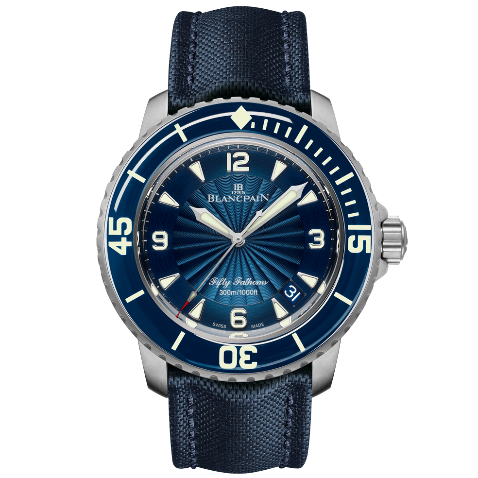 Blancpain 5015D-1140-52B : Fifty Fathoms Automatique Stainless Steel / Blue / Blue Canvas