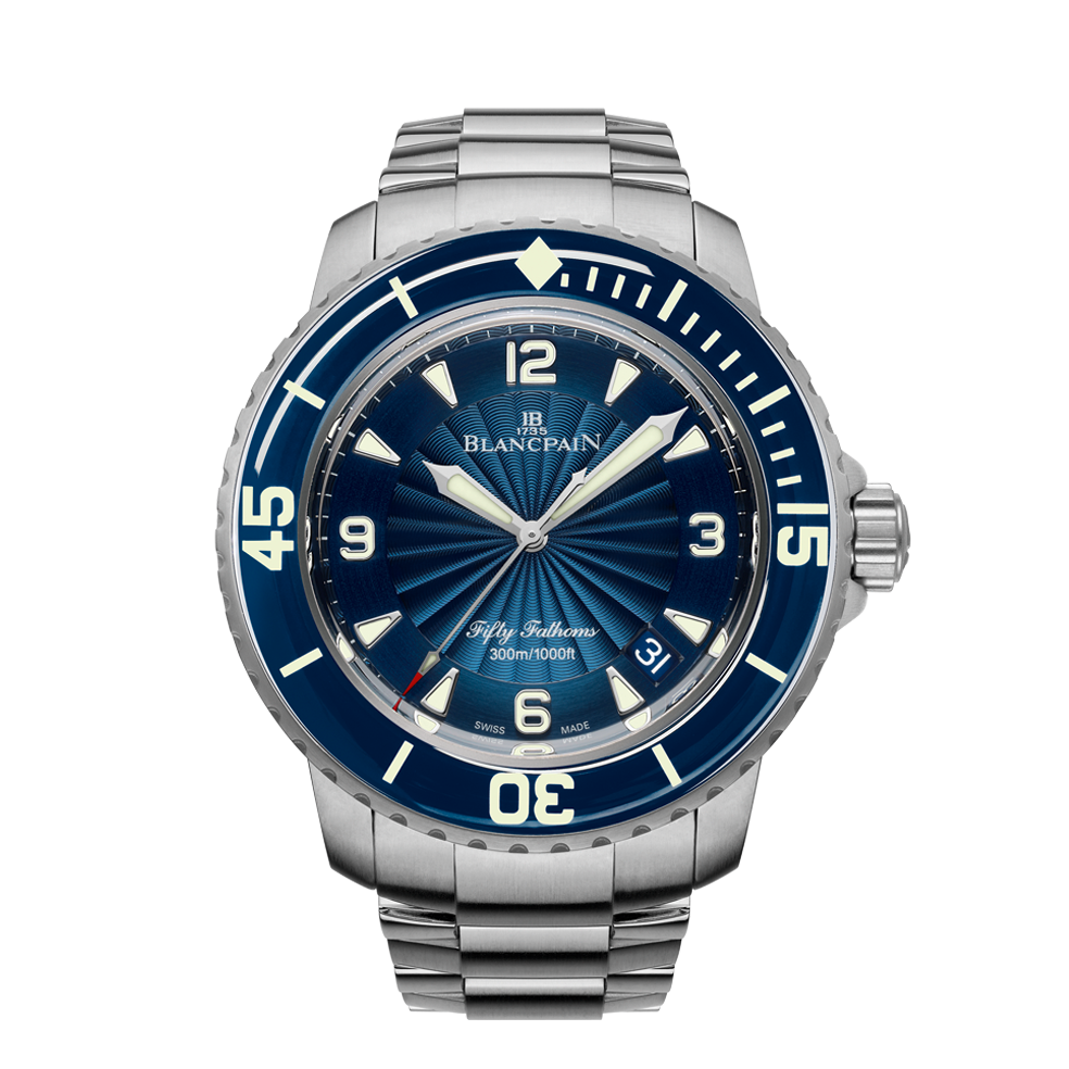 Blancpain 5015D-1140-71B : Fifty Fathoms Automatique Stainless Steel / Blue / Bracelet