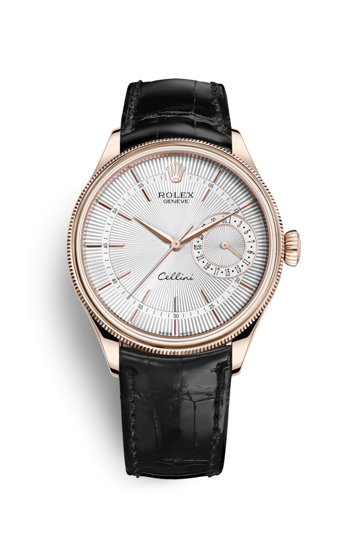 Rolex 50515-0009 : Cellini Date Everose / Silver / Alligator