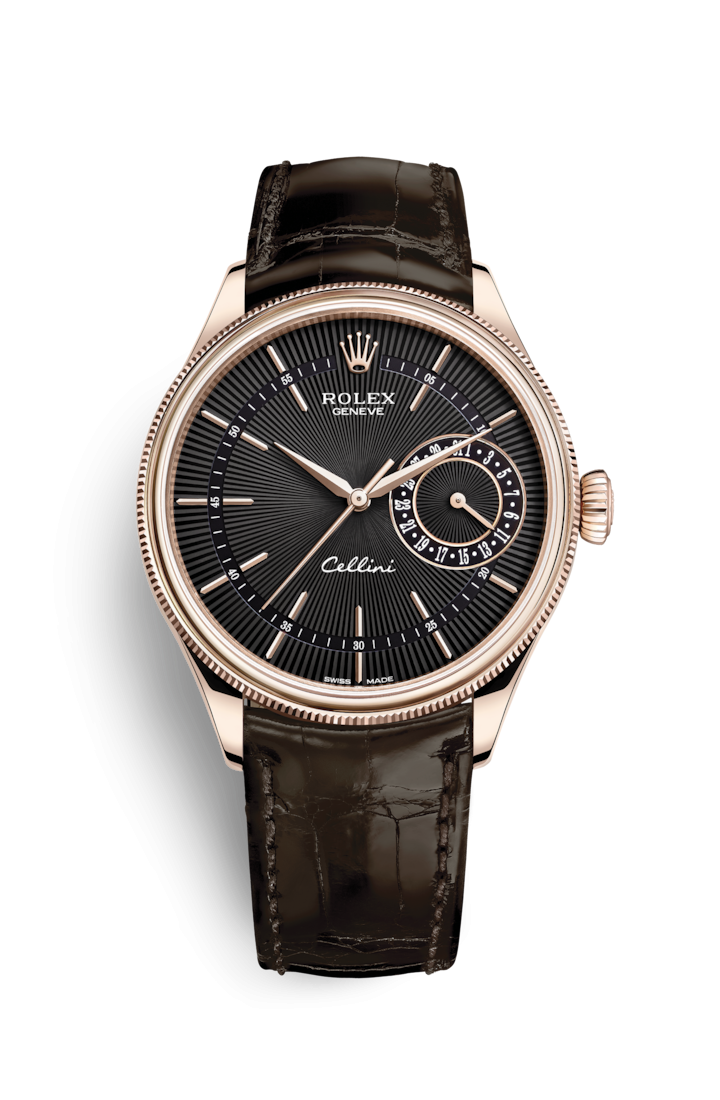 Rolex 50515-0010 : Cellini Date Everose / Black / Alligator