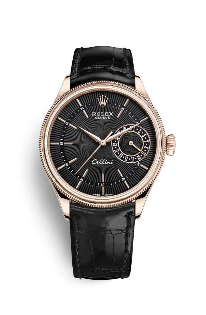Rolex 50515-0011 : Cellini Date Everose / Black / Alligator