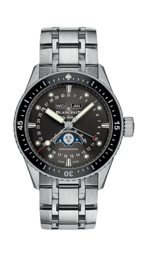 Blancpain 5054-1110-70B : Fifty Fathoms Bathygraphe Quantième Complet Black / Grey / Stainless Steel