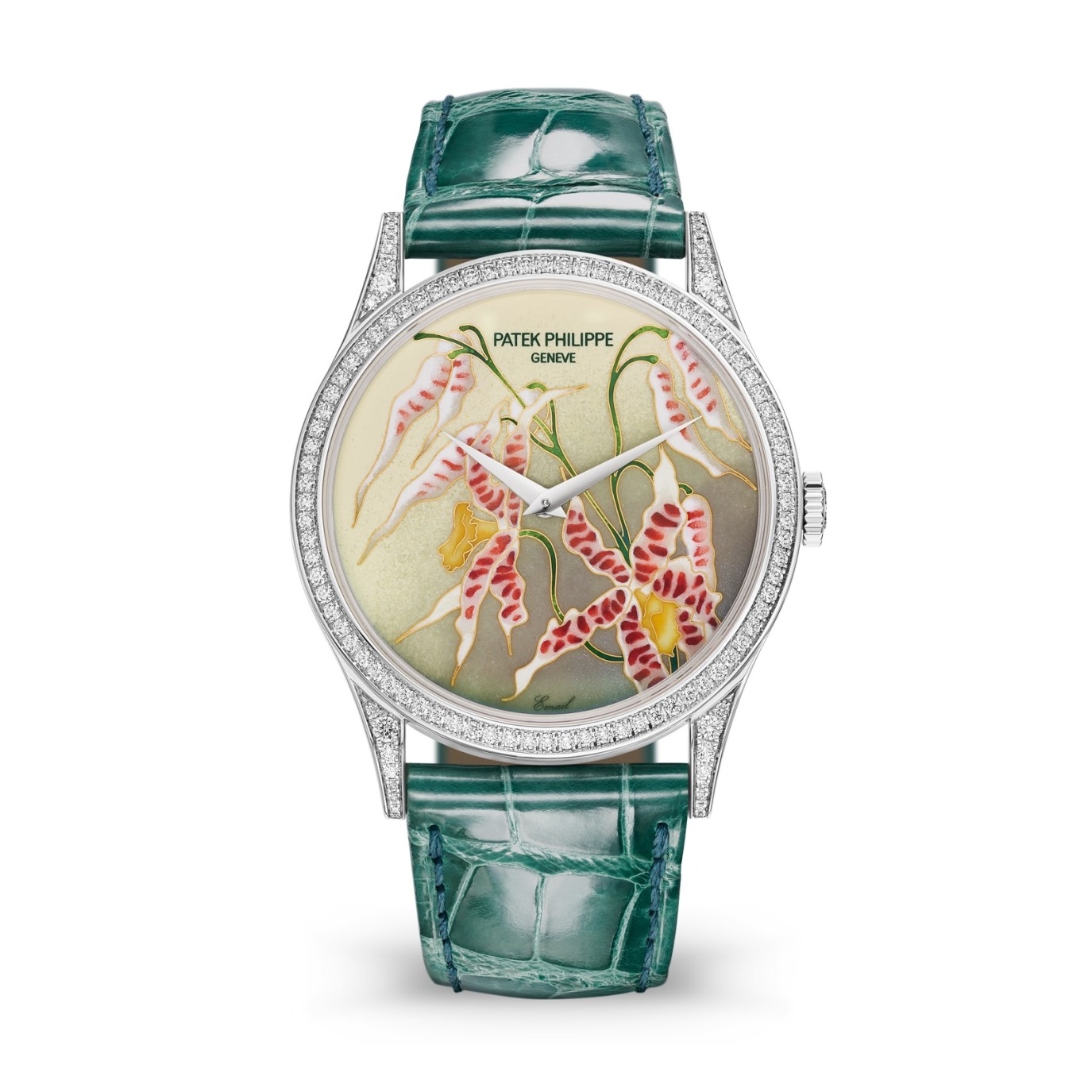 Patek Philippe 5077/100G-032 : Calatrava 5077 White Gold / Diamond / Orchids