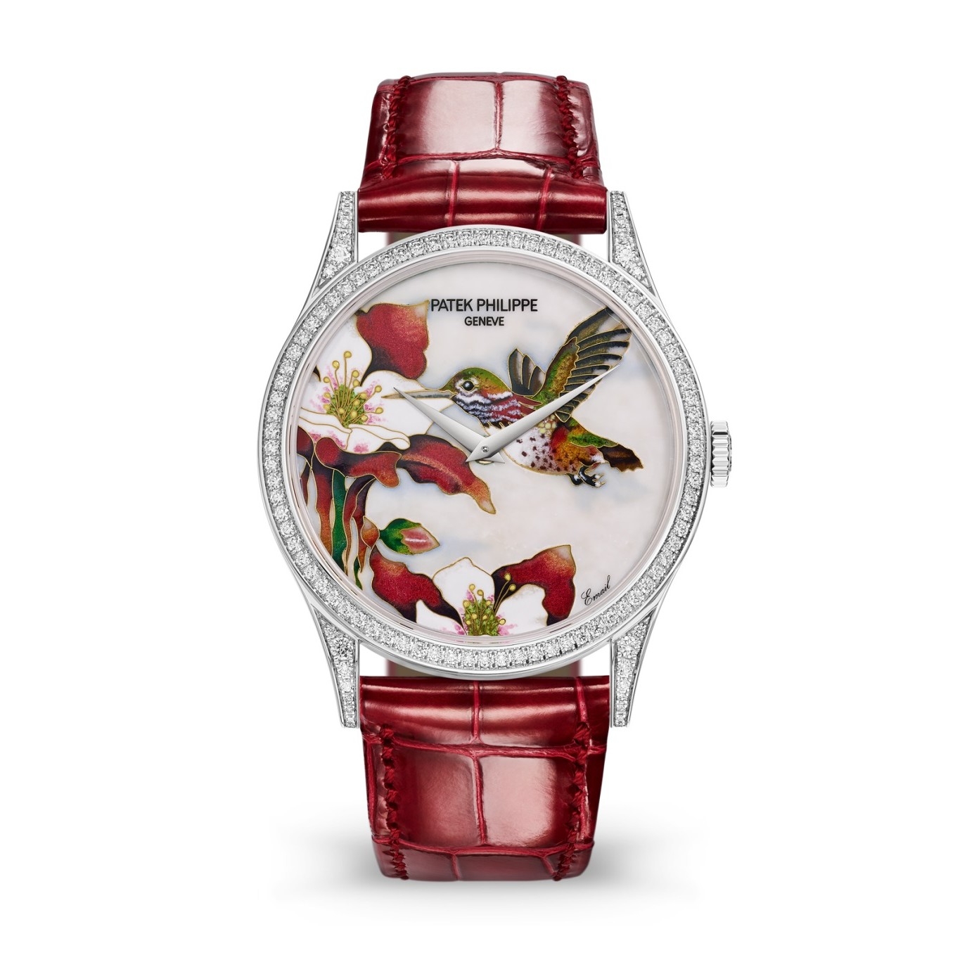 Patek Philippe 5077/100G-033 : Calatrava 5077 White Gold / Diamond / Hummingbirds
