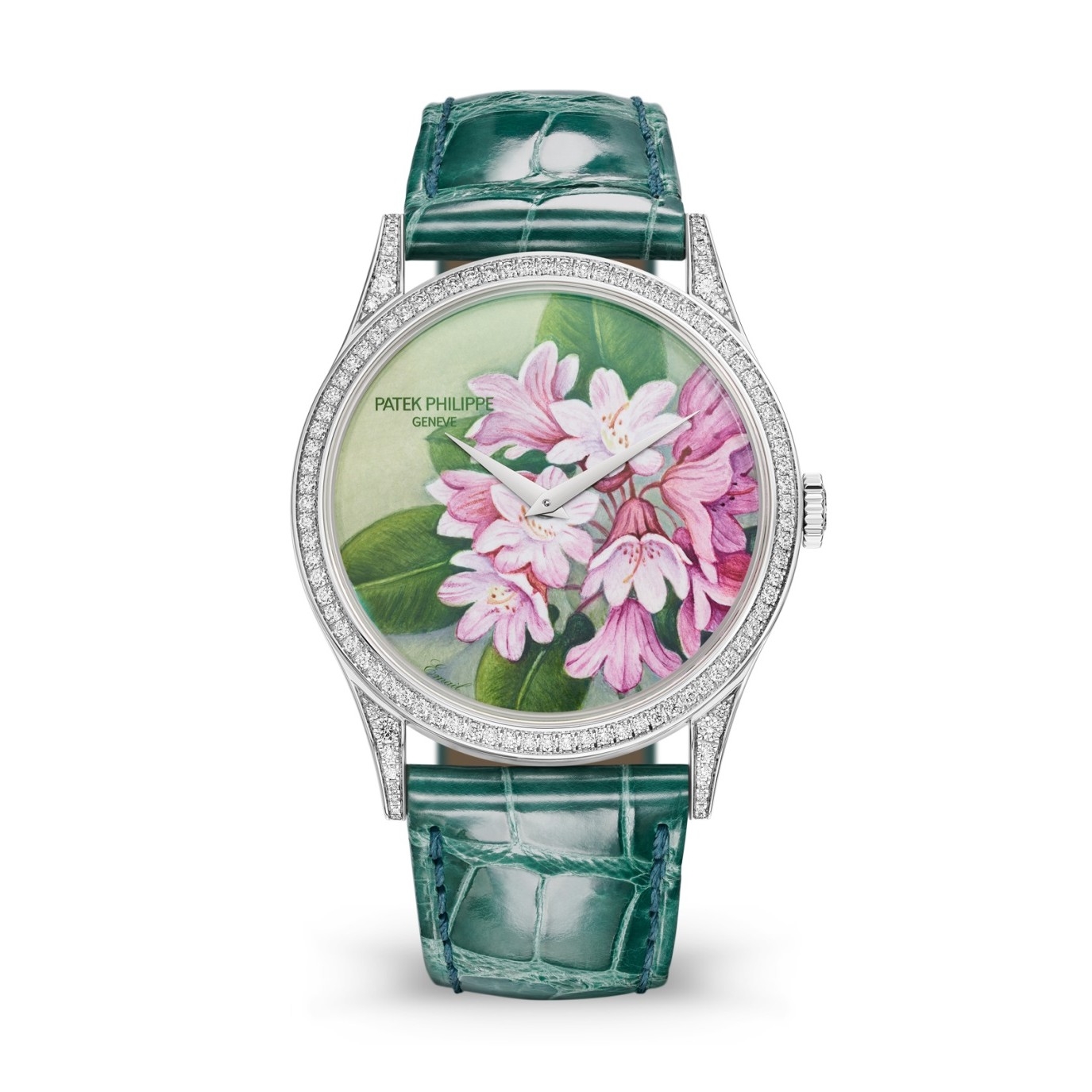 Patek Philippe 5077/100G-035 : Calatrava 5077 White Gold / Portrait of Flowers