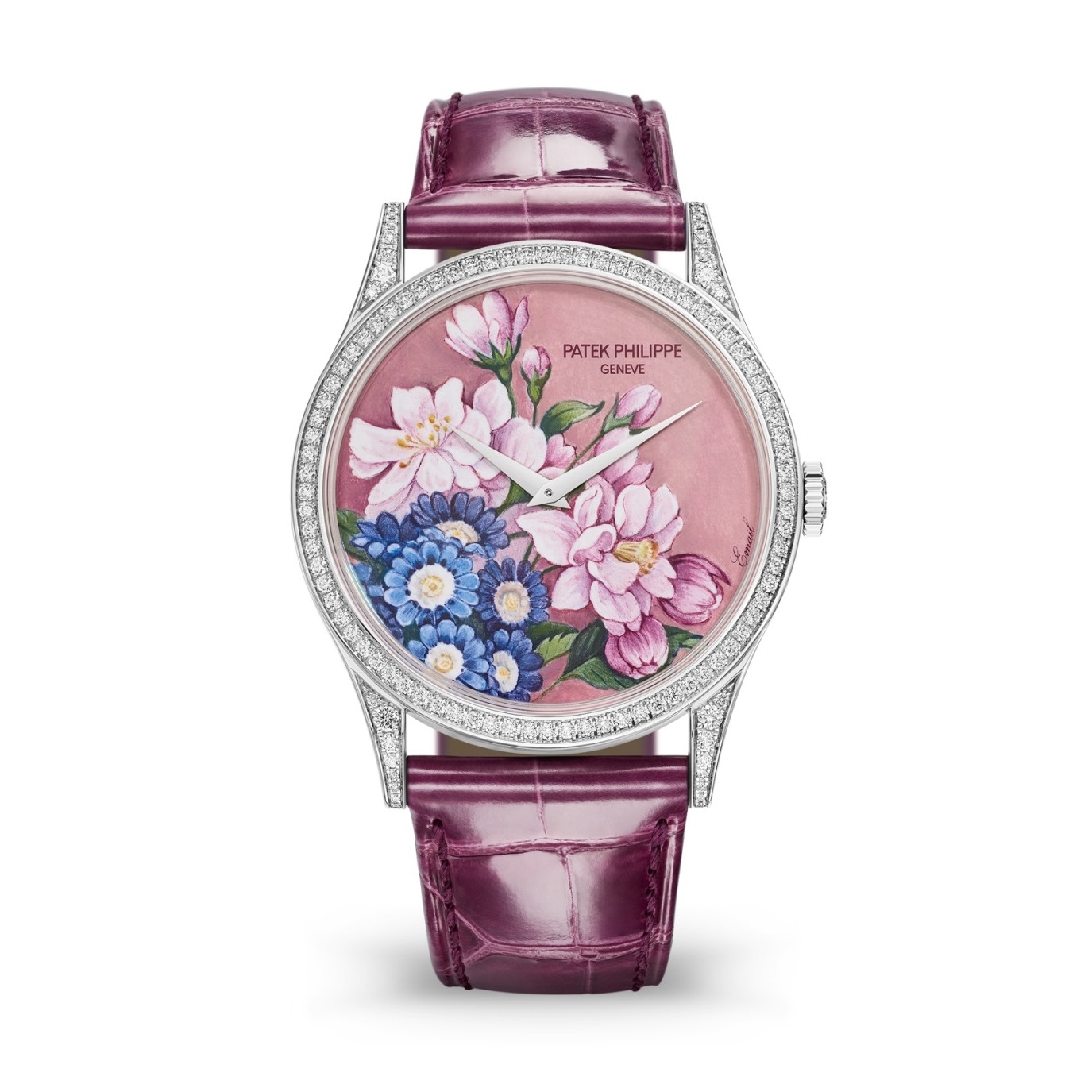 Patek Philippe 5077/100G-036 : Calatrava 5077 White Gold / Portrait of Flowers