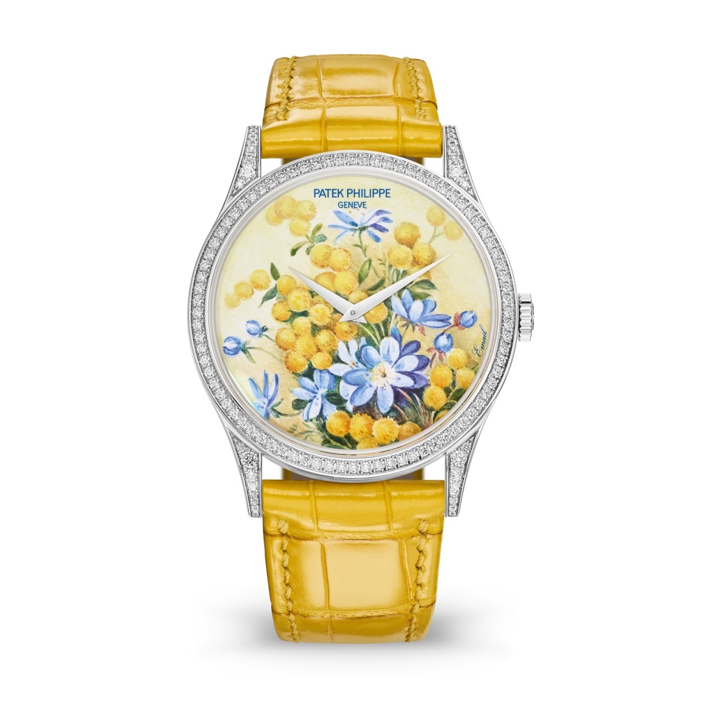 Patek Philippe 5077/100G-037 : Calatrava 5077 White Gold / Portrait of Flowers