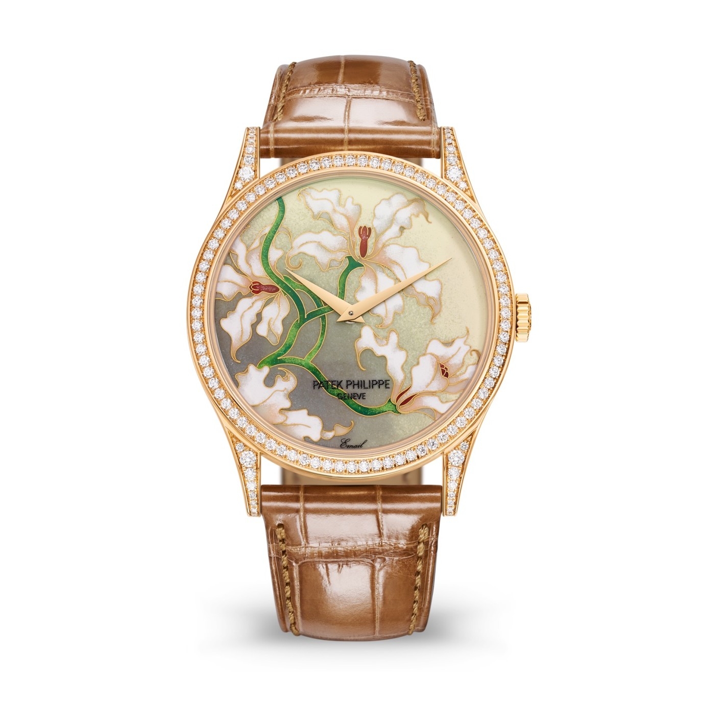 Patek Philippe 5077/100R-036 : Calatrava 5077 Rose Gold / Diamond / Orchids