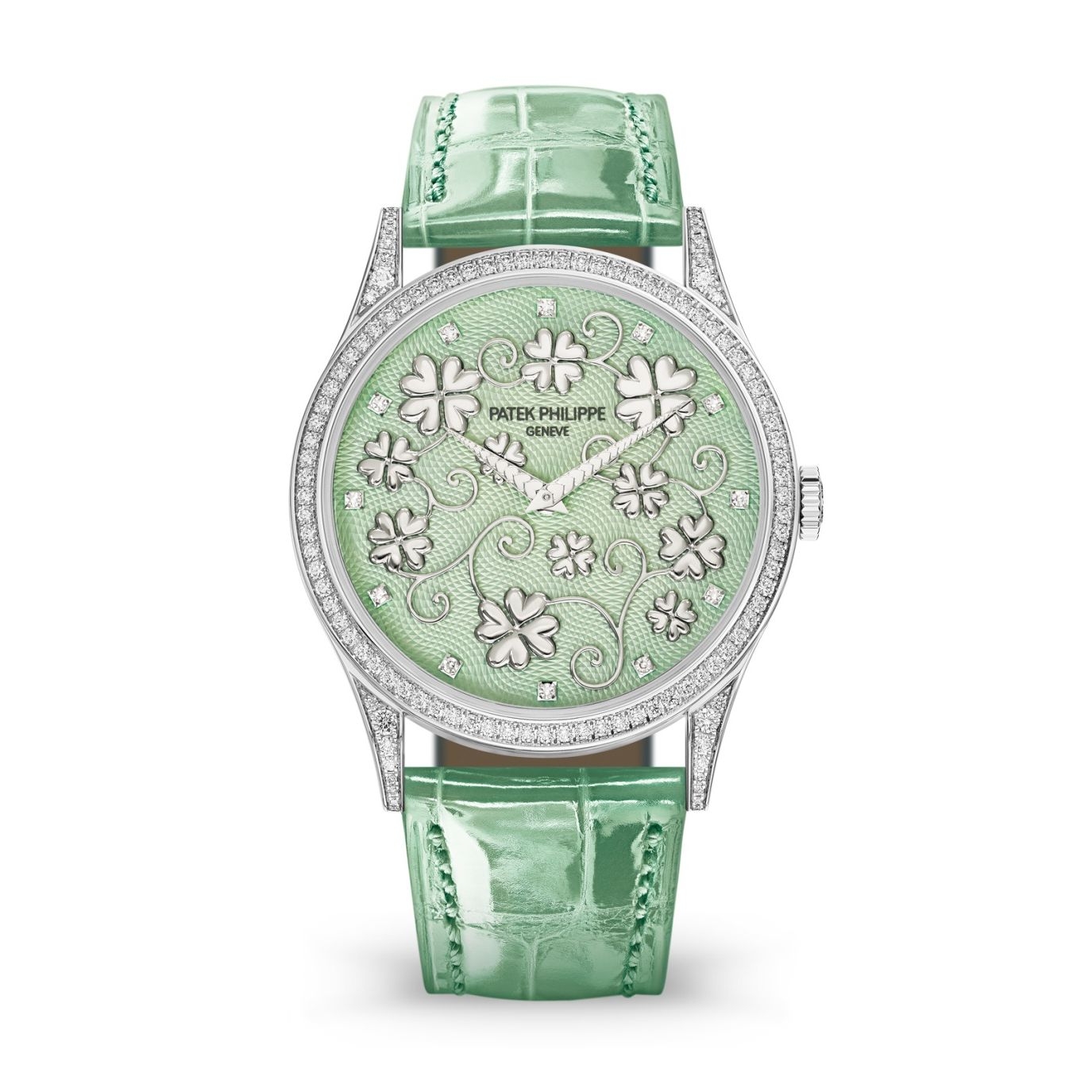 Patek Philippe 5077/101G-001 : Calatrava 5077G Pictures in Relief / Four-Leaf Clover