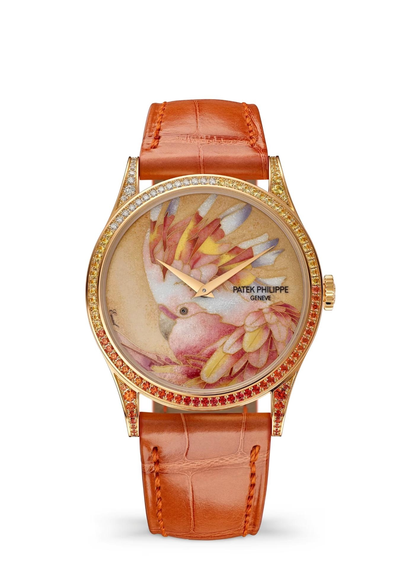 Patek Philippe 5077/210R-001 : Calatrava 5077 Rose Gold / Leadbeater’s Cockatoo