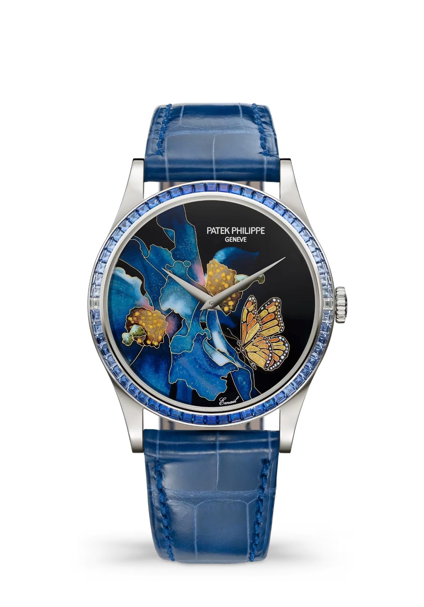 Patek Philippe 5077/357G-001 : Calatrava 5077 White Gold / Blue Butterfly