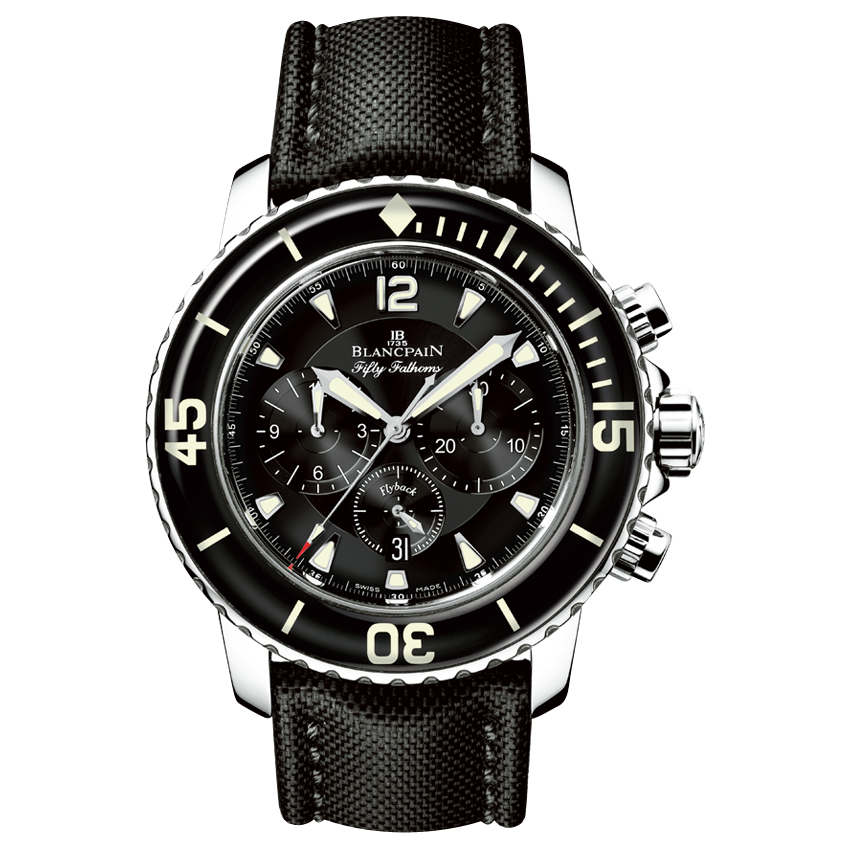 Blancpain 5085F-1130-52 : Fifty Fathoms Chronographe Flyback Stainless / Black / Black Canvas