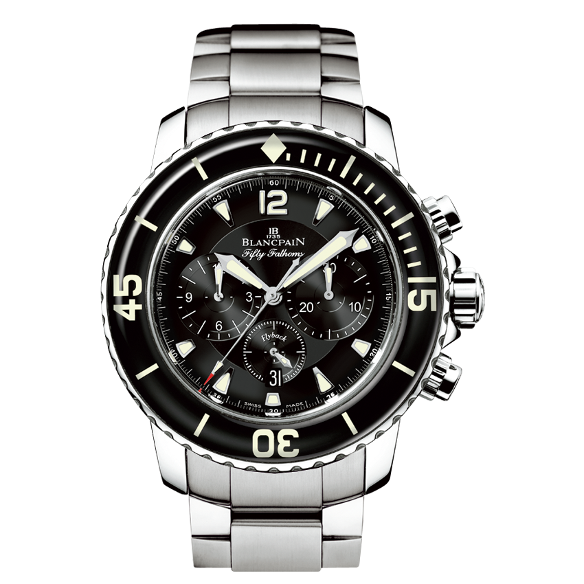 Blancpain 5085F-1130-71 : Fifty Fathoms Chronographe Flyback Stainless / Black / Bracelet