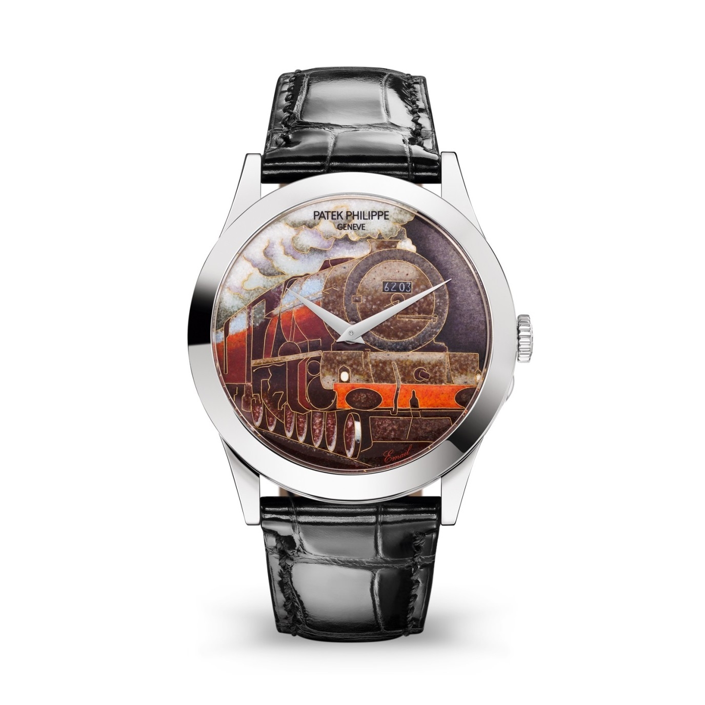 Patek Philippe 5089G-075 : Calatrava 5089 White Gold / Steam Locomotives