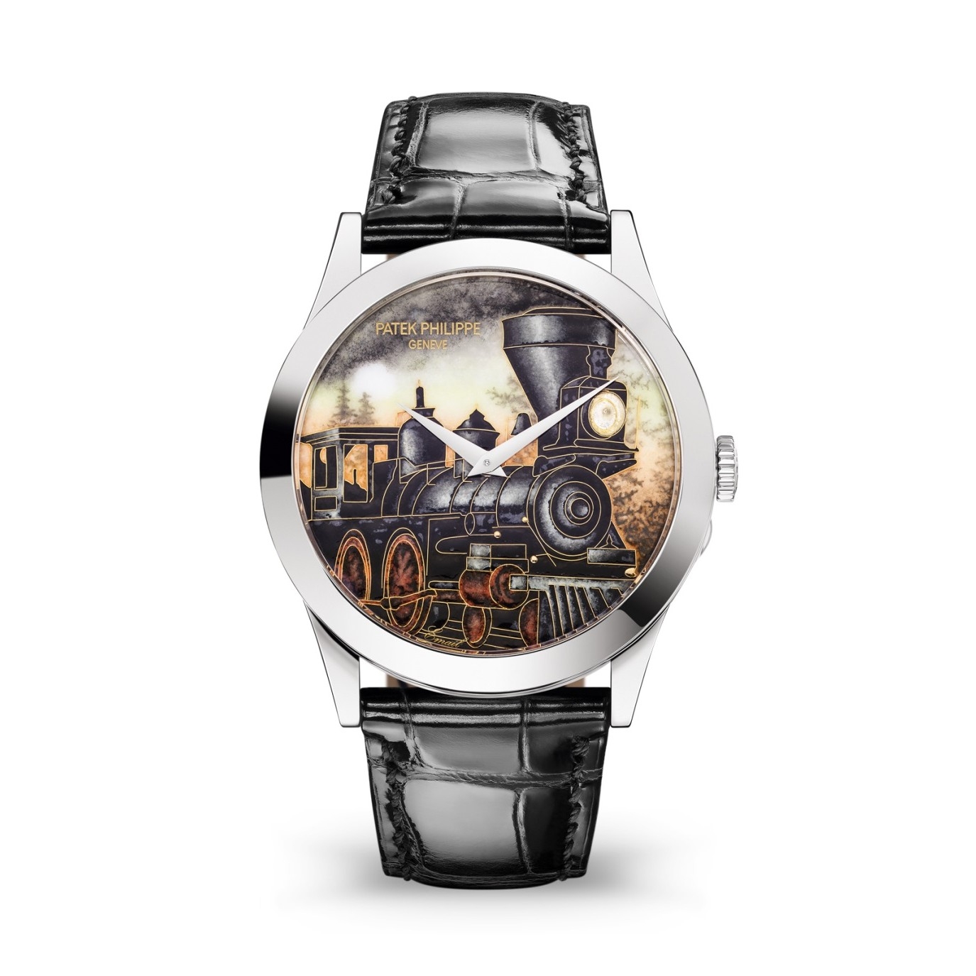 Patek Philippe 5089G-076 : Calatrava 5089 White Gold / Steam Locomotives