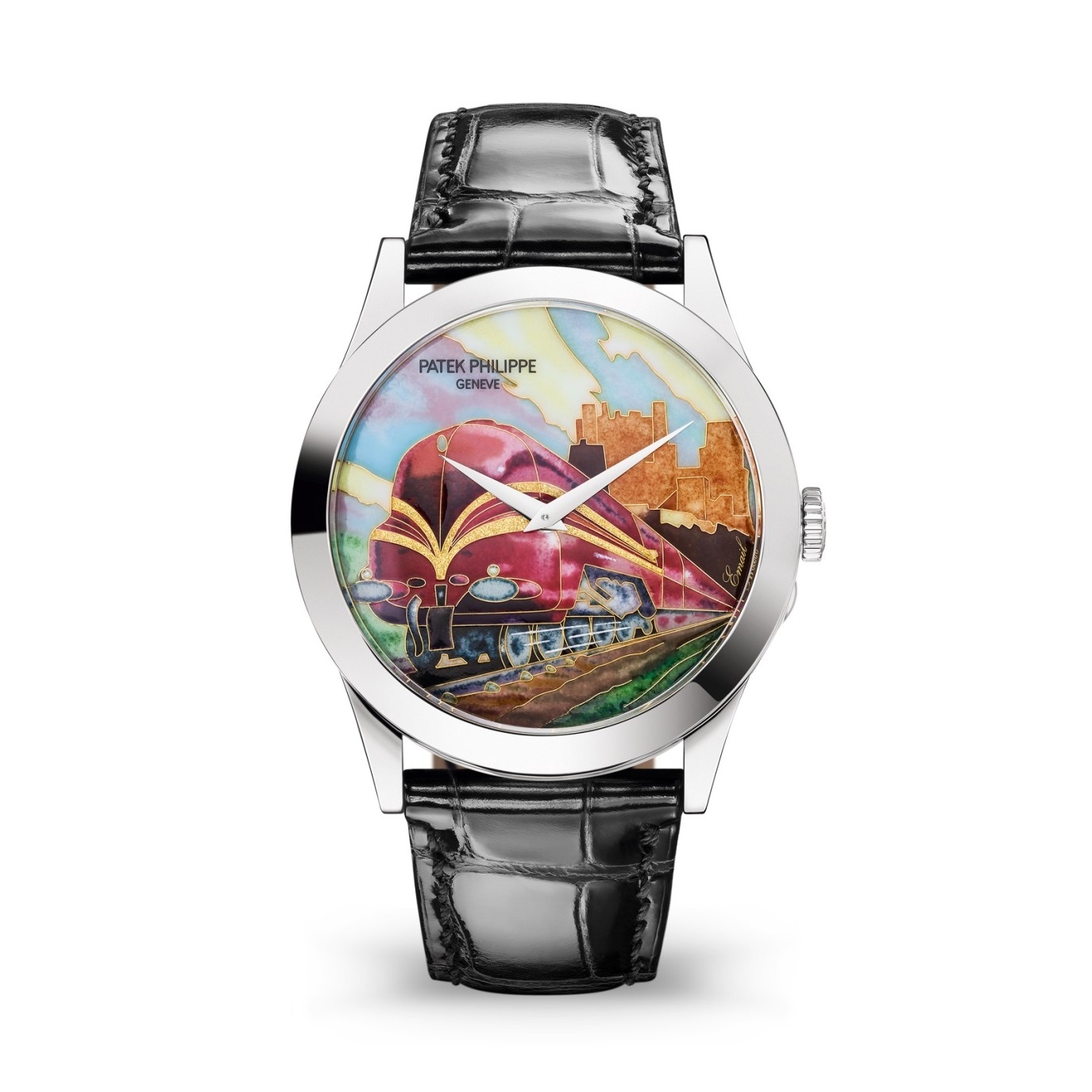 Patek Philippe 5089G-086 : Calatrava 5089 White Gold / Steam Locomotives