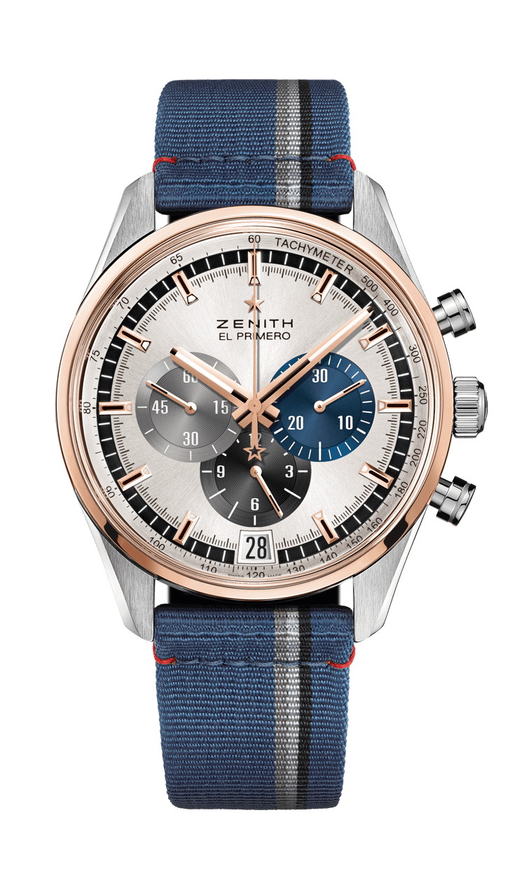 Zenith 51.2080.400/69.C802 : El Primero Chronomaster 42 Stainless Steel / Rose Gold / Silver / Fabric